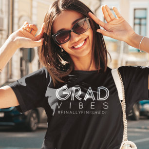 Modern Minimalist Grad Vibes Custom Graduate Tri-Blend Shirt