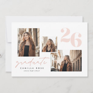 Modern Minimalist Grad Year 3 Photo Announcement