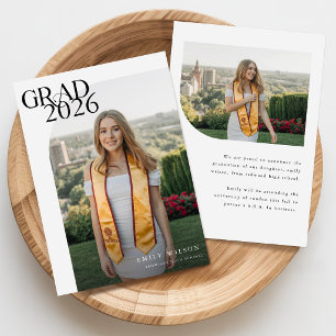 Modern Minimalist Graduate Arch Photo Graduation Thank You Card