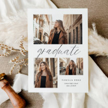 Modern Minimalist Graduation 3 Photo Collage