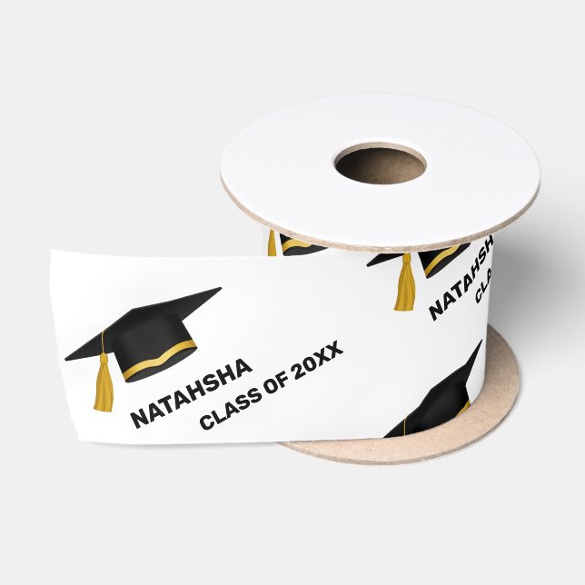 Modern Minimalist graduation celebration Satin Ribbon (Spool)