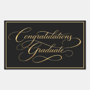 Modern Minimalist Graduation Congratulations Rectangular Sticker