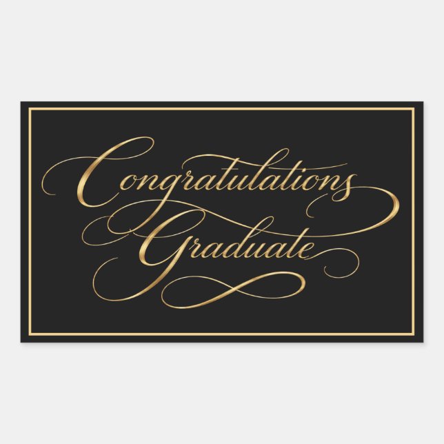 Modern Minimalist Graduation Congratulations  Rectangular Sticker (Front)