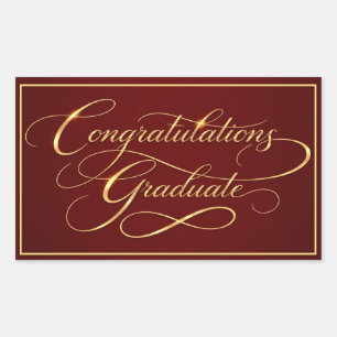 Modern Minimalist Graduation Congratulations Rectangular Sticker
