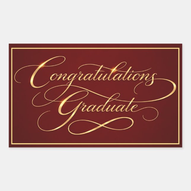 Modern Minimalist Graduation Congratulations  Rectangular Sticker (Front)