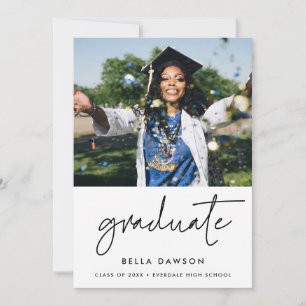 Modern minimalist	graduation invitation