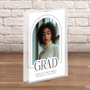 Modern Minimalist Graduation Keepsake Photo Block