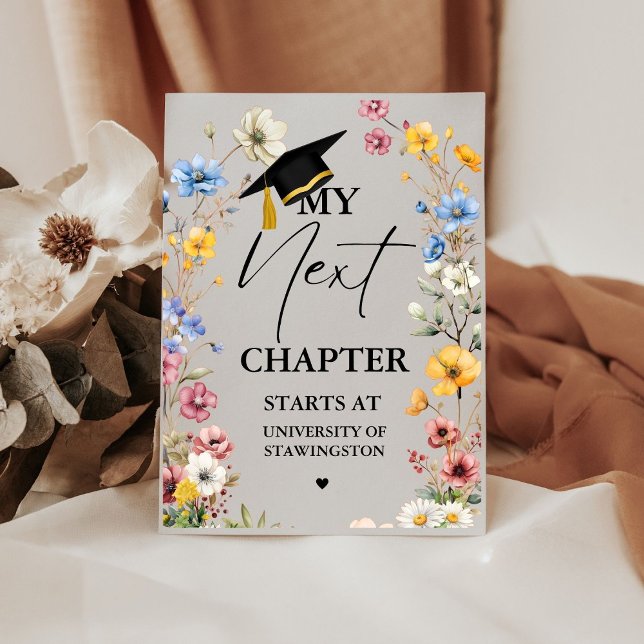 Modern Minimalist Graduation My next Chapter start Pedestal Sign (Creator Uploaded)