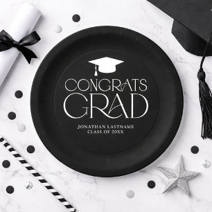 Modern Minimalist Graduation Paper Plate