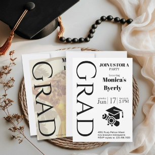 Modern Minimalist Graduation Party Invitation