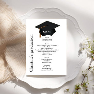 Modern Minimalist Graduation Party Menu Card