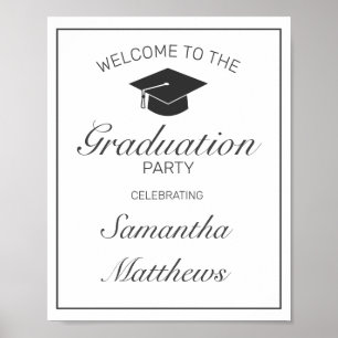 Modern Minimalist Graduation Party Welcome Sign