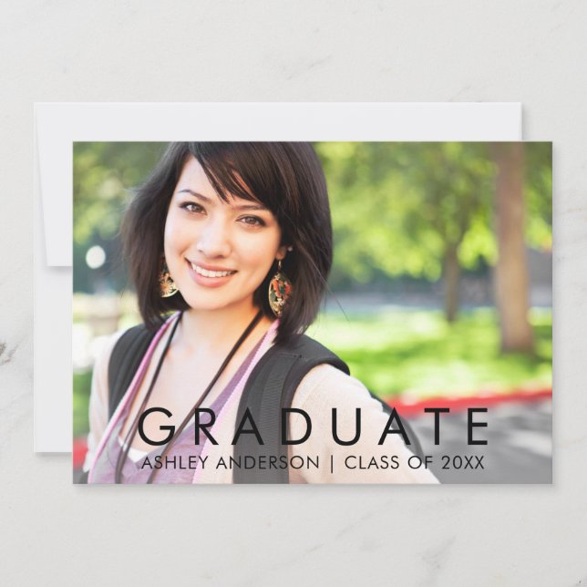 Modern Minimalist Graduation Photo Announcement (Front)