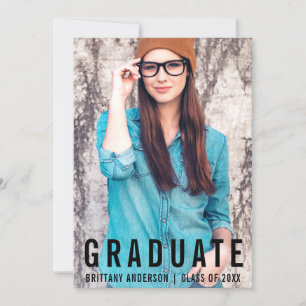 Modern Minimalist Graduation Photo Announcement B