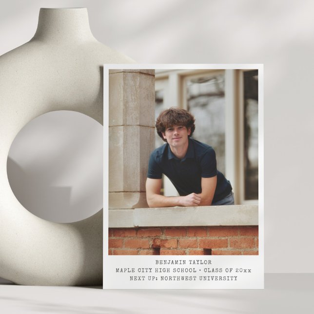 Modern Minimalist Graduation Photo Class of 2025 Announcement (Creator Uploaded)