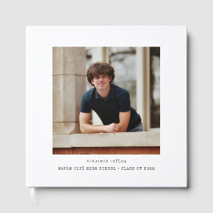 Modern Minimalist Graduation Photo Class of 2026 Guest Book