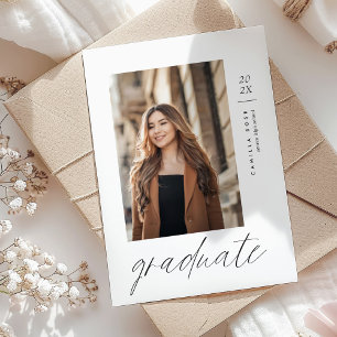 Modern Minimalist Graduation Single Photo Announcement