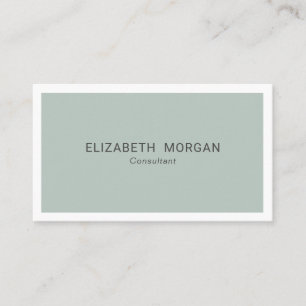 Modern Minimalist Green Grey Business Card