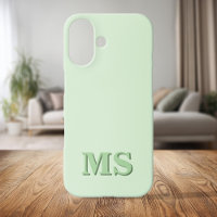 Modern Minimalist Green Initial Monogram