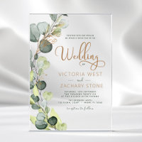 Modern Minimalist Green Leaf Eucalyptus Wedding