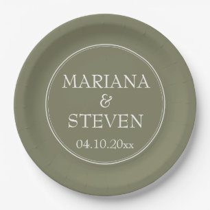 Modern Minimalist Green Paper Plate
