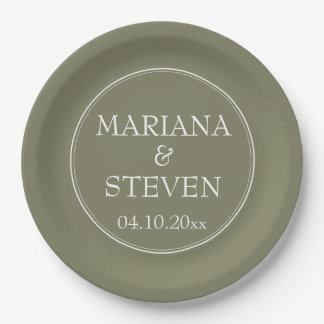 Modern Minimalist Green Paper Plate
