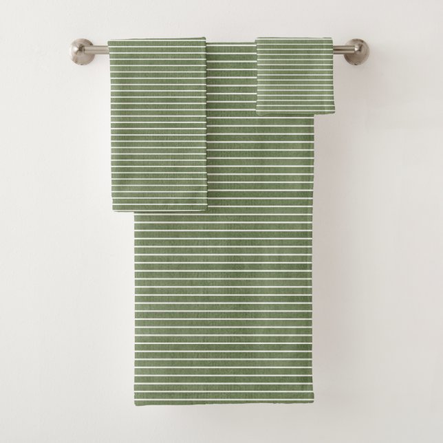 Modern Minimalist Green Rustic  Bath Towel Set (Insitu)