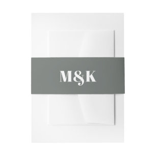 Modern Minimalist Grey Bold Typography Wedding Invitation Belly Band