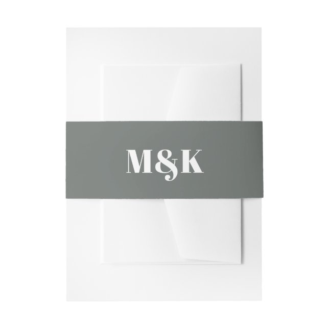 Modern Minimalist Grey Bold Typography Wedding Invitation Belly Band (Front Example)