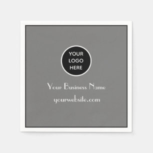 Modern Minimalist Grey Business logo Modern Napkin