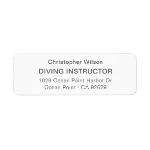 Modern Minimalist Grey Business Return Address