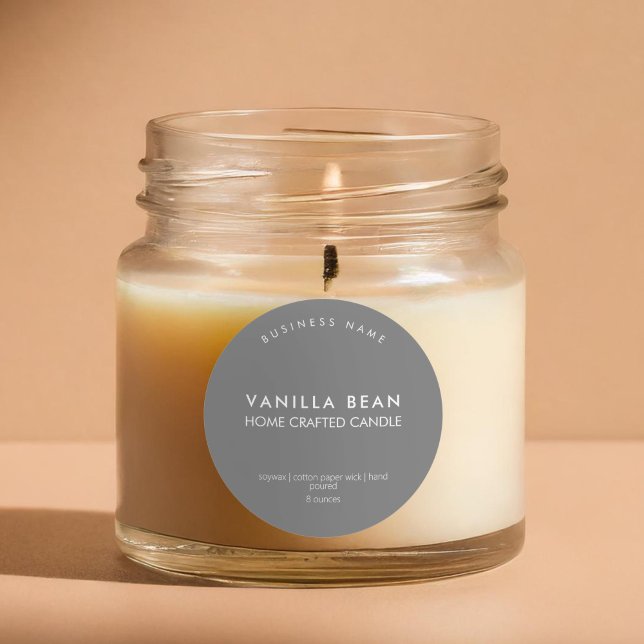 Modern Minimalist Grey Candle Product Label (Creator Uploaded)