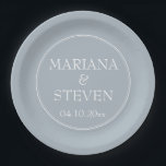 Modern Minimalist Grey Grey Paper Plate<br><div class="desc">Modern wedding paper plates for your wedding reception,  rehearsal dinner and bridal shower in the border minimalist light grey or grey theme.</div>
