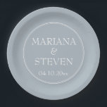Modern Minimalist Grey Grey Paper Plate<br><div class="desc">Modern wedding paper plates for your wedding reception,  rehearsal dinner and bridal shower in the border minimalist light grey or grey theme.</div>