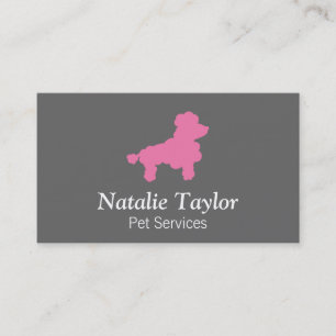 Modern, Minimalist, Grey, Pet Services Business Card