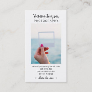 Modern minimalist grey photographer trendy photo business card
