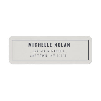 Modern Minimalist Grey Simple Return Address Label