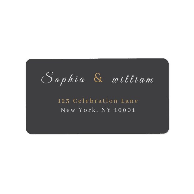 Modern Minimalist Grey Striped Wedding Label (Front)