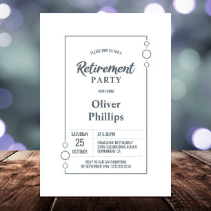 Modern Minimalist Grey Text Retirement Party Invitation