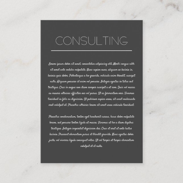 Modern Minimalist (Grey / White) Business Card (Front)