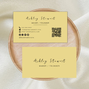 Modern Minimalist Groovy Professional Qr Code Business Card