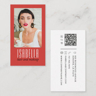 Modern Minimalist Hair And Makeup Artist Photo Business Card