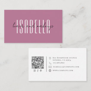 Modern Minimalist Hair Makeup Artist Name Business Card