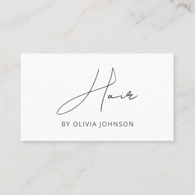 Modern Minimalist Hair Stylist Business Card (Front)