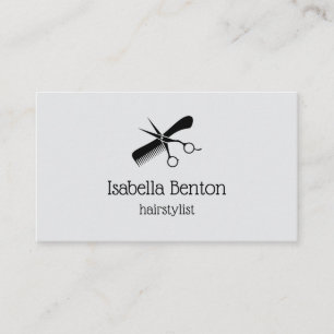 Modern Minimalist Hair Stylist Scissor Comb Salon Business Card