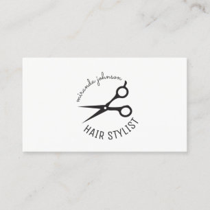 modern minimalist hairstylist hair stylist shears business card
