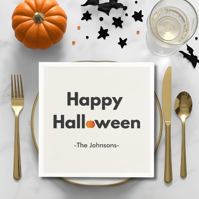 Modern Minimalist Halloween – Personalised Napkin (Creator Uploaded)