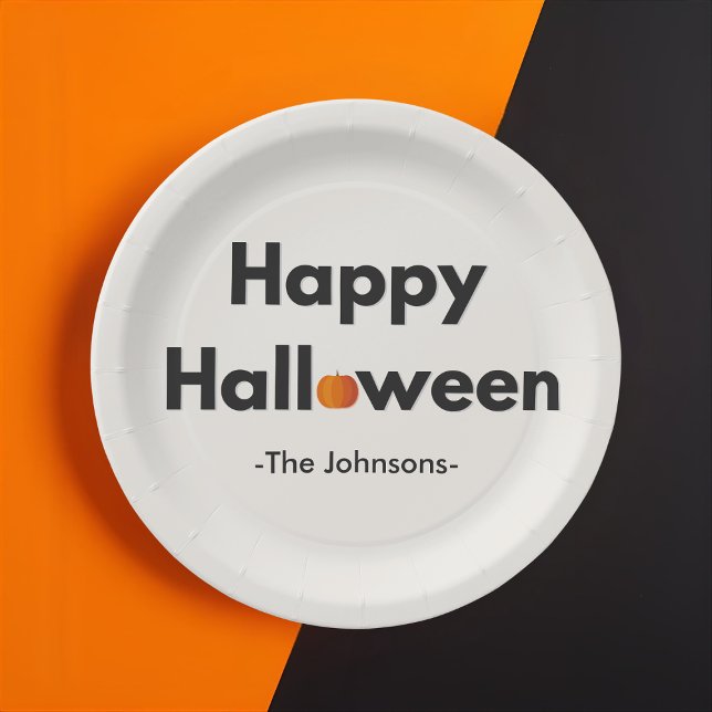 Modern Minimalist Halloween – Personalised Paper Plate (Creator Uploaded)