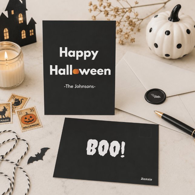 Modern Minimalist Halloween – Personalised Postcard (Creator Uploaded)