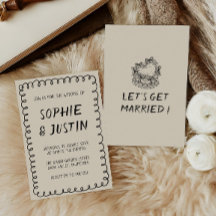 Modern Minimalist Hand Drawn Doodle Border Wedding